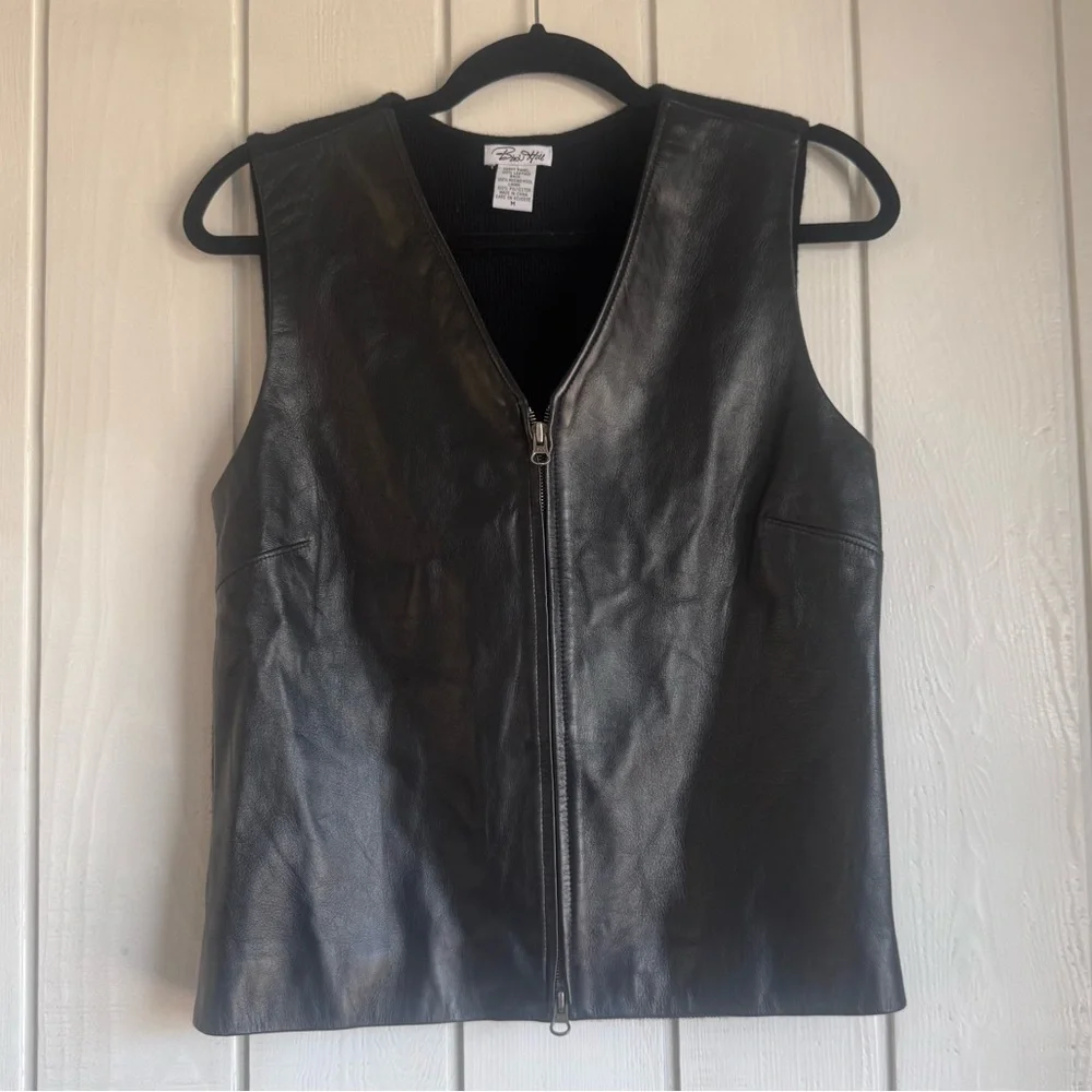 Vintage Birch Hill Black Leather Vest
